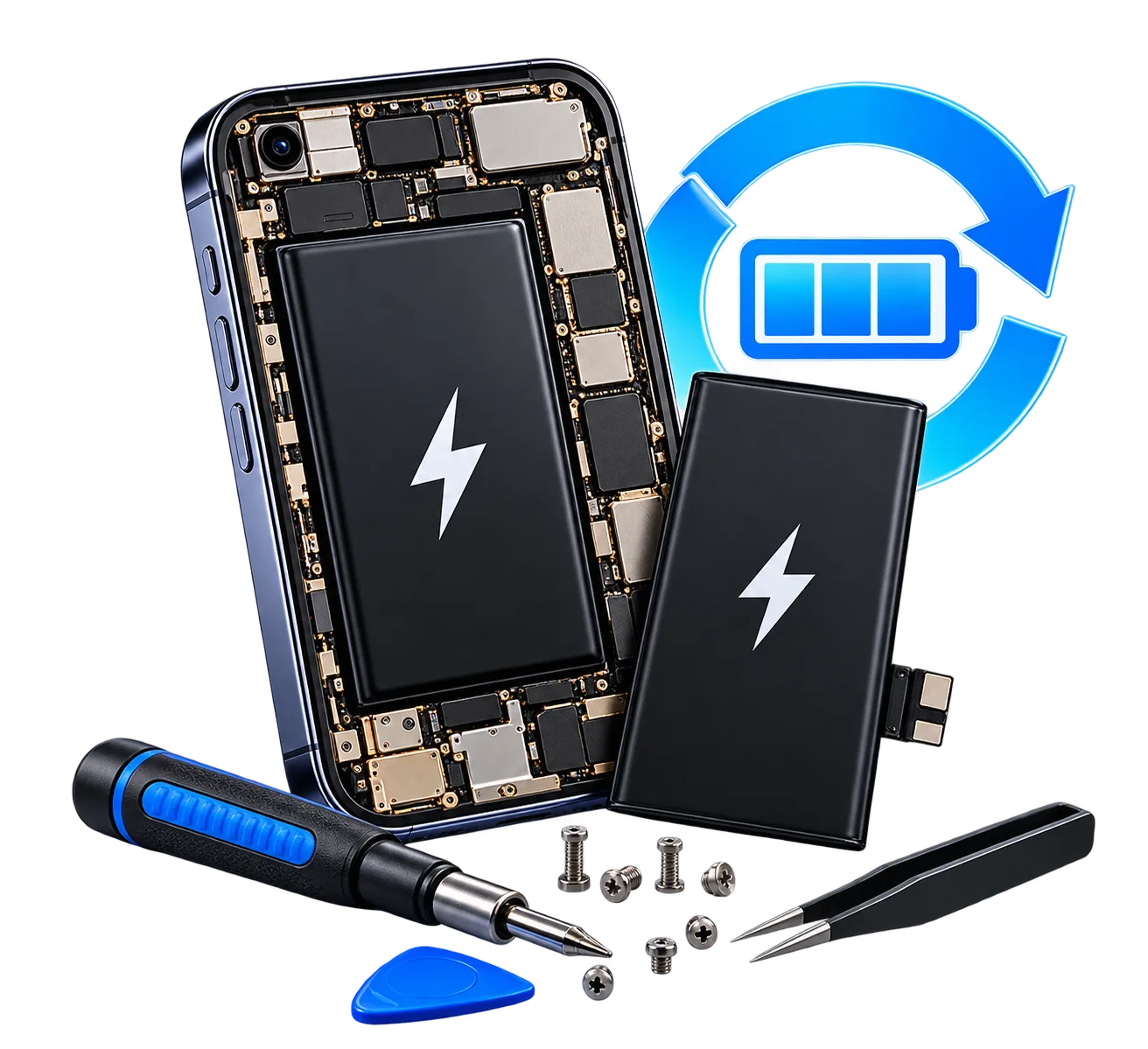 Batteribytte reparasjon for iPhone, Samsung og andre smarttelefoner
