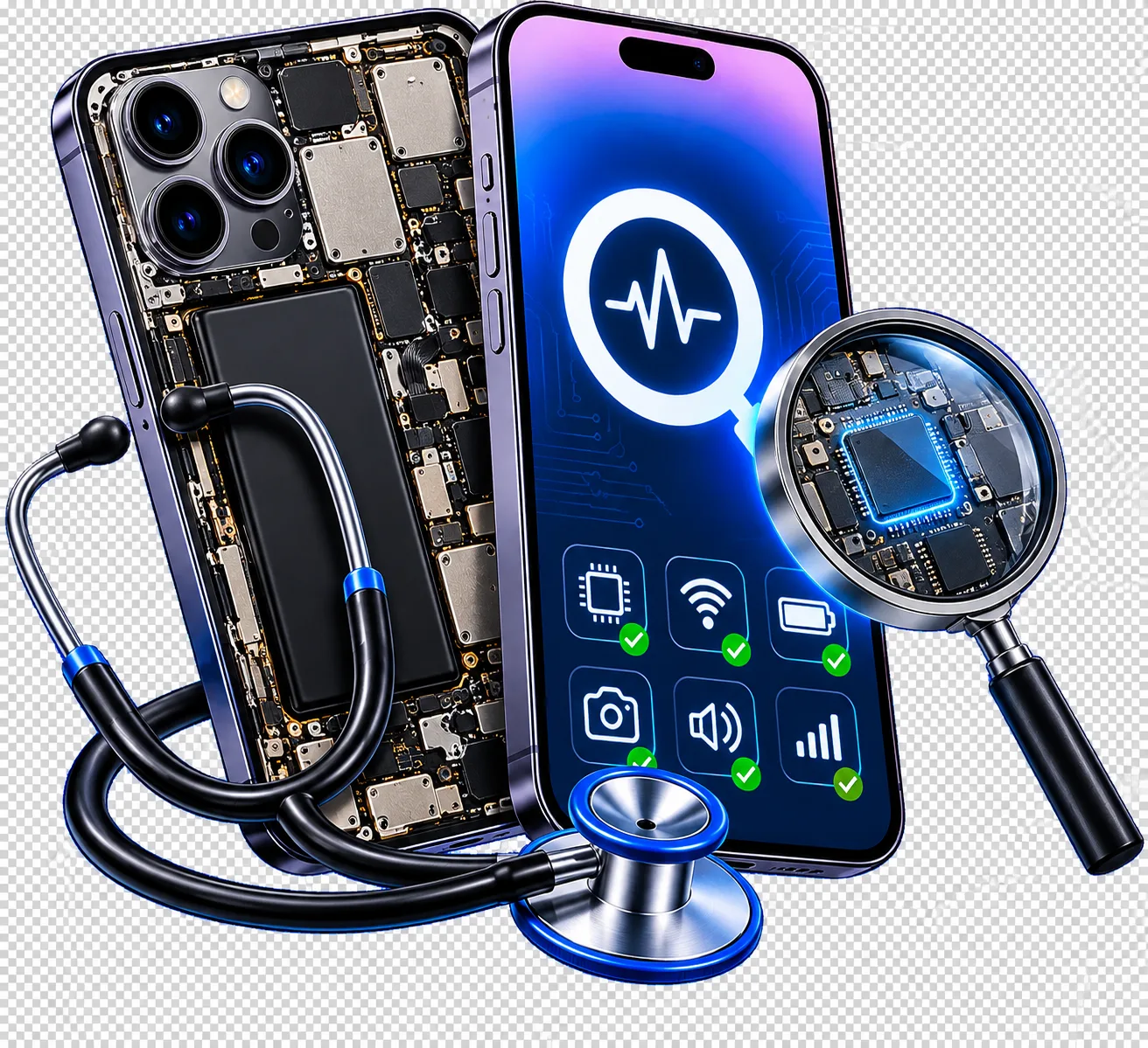 Mobil diagnose og feilsøking for iPhone, Samsung, Google Pixel og OnePlus hos Mobile Doctor